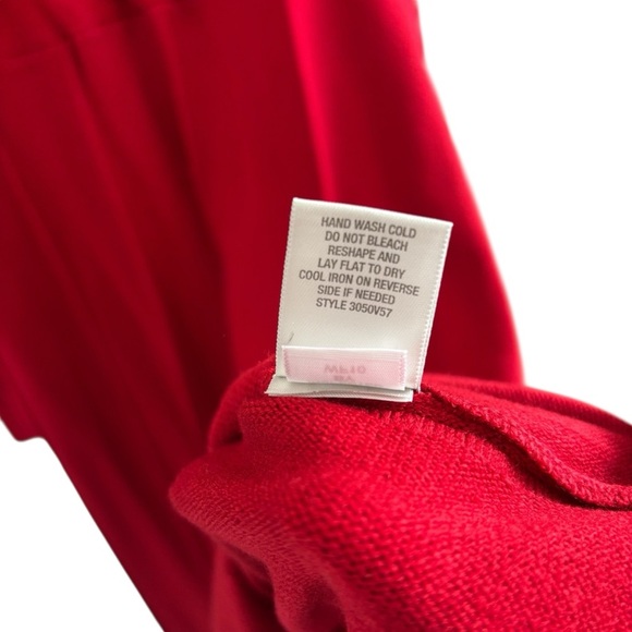Dress Barn Sweater Dress 1X Red Pullover Long Sleeve Midi Holiday Party Festive - Picture 11 of 16